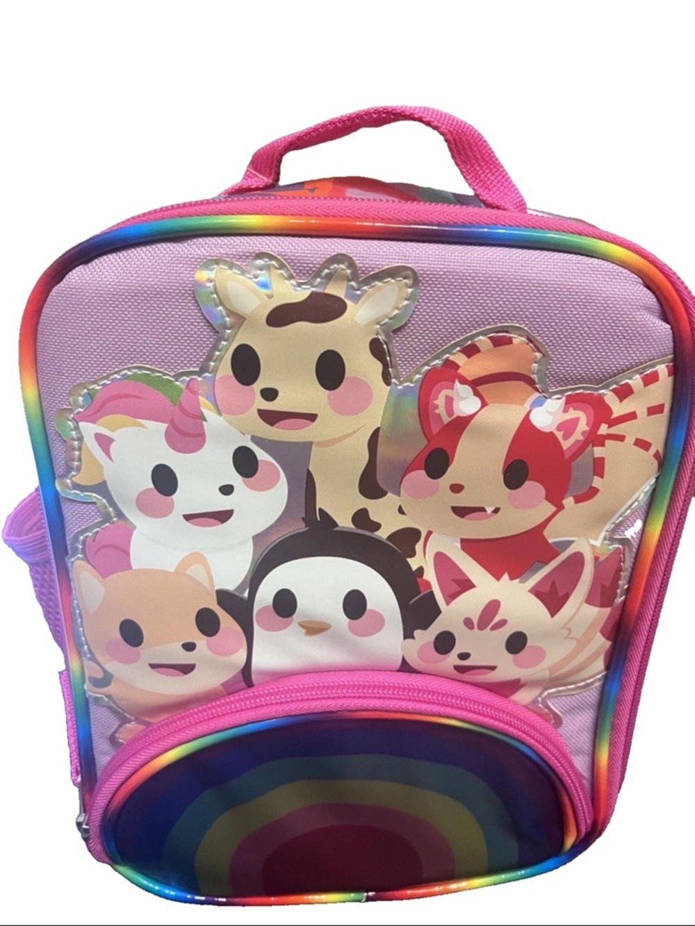 Adopt Me reusable lunch bag 1 qt capacity with rainbow pocket  New